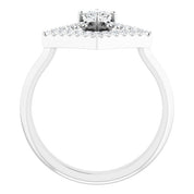 Platinum Natural White Sapphire & 1/5 CTW Natural Diamond Geometric Ring
