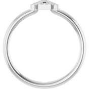 Platinum .06 CTW Natural Diamond Initial A Ring