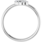 14K White .06 CTW Natural Diamond Initial G Ring