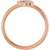 14K Rose .06 CTW Natural Diamond Initial G Ring