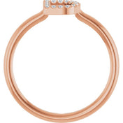 14K Rose .06 CTW Natural Diamond Initial D Ring