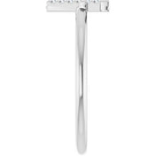14K White .06 CTW Natural Diamond Initial F Ring