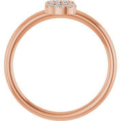 14K Rose .05 CTW Natural Diamond Initial S Ring