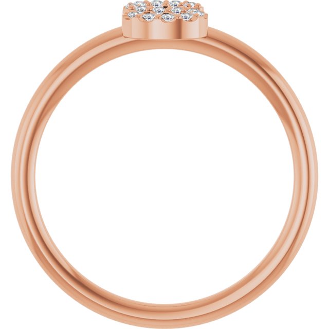 14K Rose .05 CTW Natural Diamond Initial S Ring