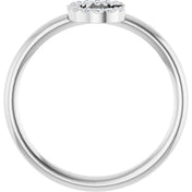 Sterling Silver .05 CTW Natural Diamond Initial C Ring
