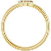 14K Yellow .05 CTW Natural Diamond Initial C Ring