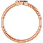 14K Rose .05 CTW Natural Diamond Initial C Ring