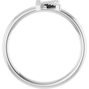 14K White .05 CTW Natural Diamond Initial K Ring