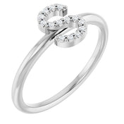 Sterling Silver .05 CTW Natural Diamond Initial S Ring