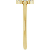 14K Yellow .05 CTW Natural Diamond Initial C Ring