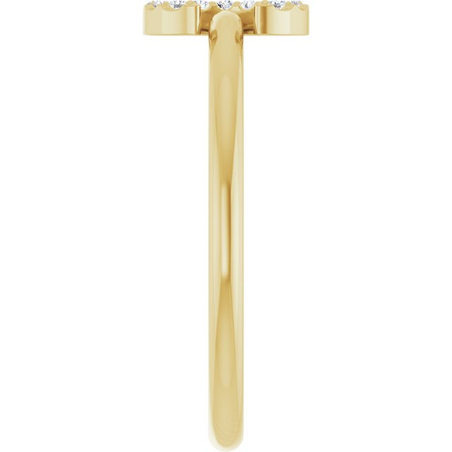14K Yellow .05 CTW Natural Diamond Initial C Ring