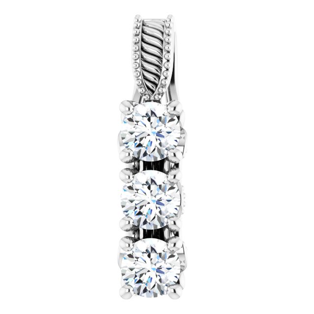 14K White 5/8 CTW Lab-Grown Diamond Pendant