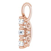 14K Rose 5/8 CTW Lab-Grown Diamond Pendant