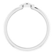 14K White Initial A Ring