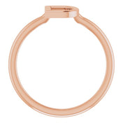 14K Rose Initial D Ring
