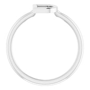 14K White Initial D Ring