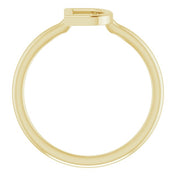 14K Yellow Initial D Ring