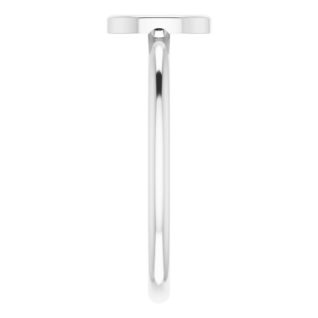 14K White Initial D Ring