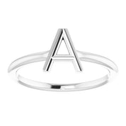 Platinum Initial A Ring