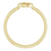 14K Yellow Initial O Ring