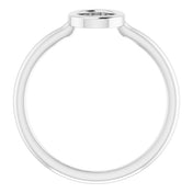 14K White Initial O Ring