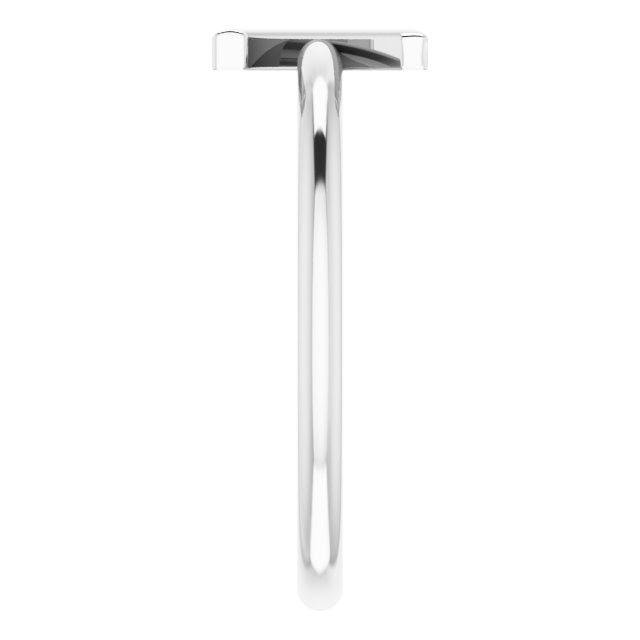 14K White Initial Z Ring