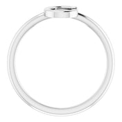 14K White Initial C Ring