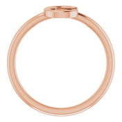14K Rose Initial C Ring