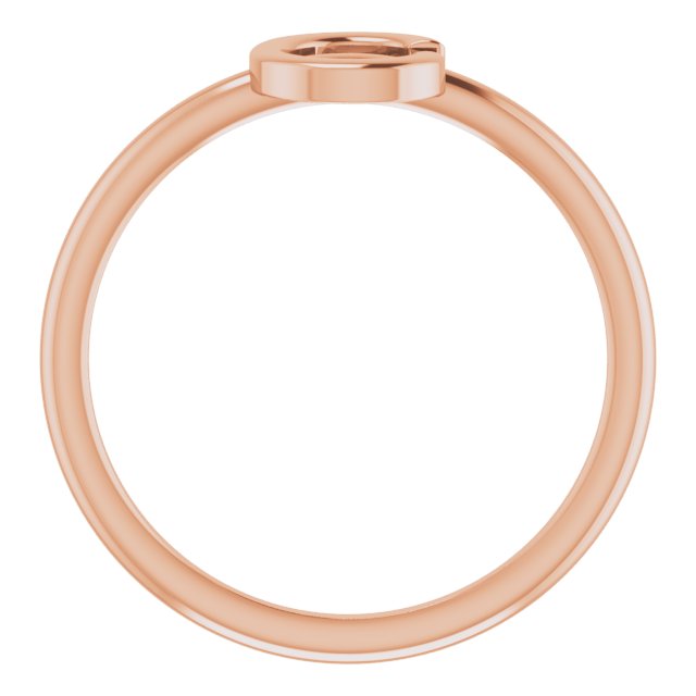 14K Rose Initial C Ring