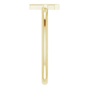 14K Yellow Initial F Ring