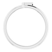14K White Initial F Ring