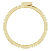 14K Yellow Initial F Ring