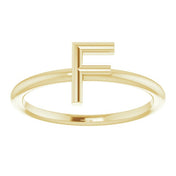 14K Yellow Initial F Ring