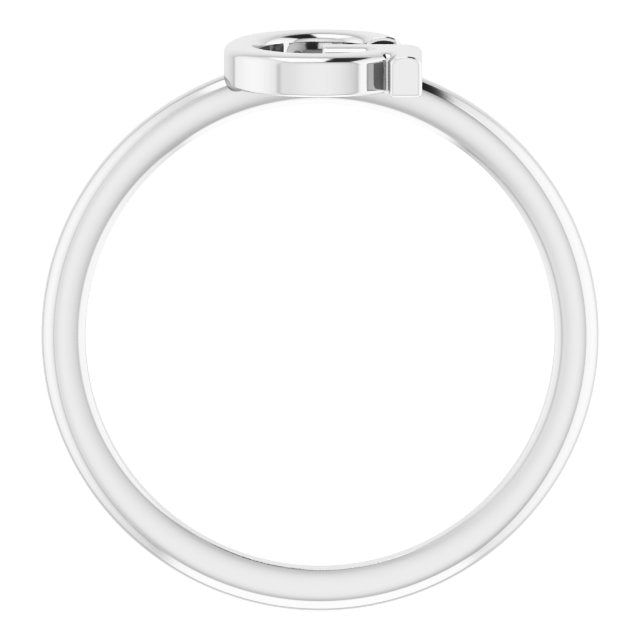 Sterling Silver Initial G Ring