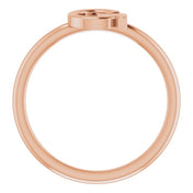 14K Rose Initial G Ring