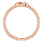 14K Rose Initial G Ring