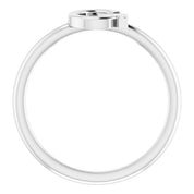 14K White Initial G Ring