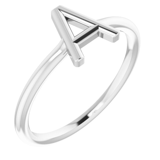Platinum Initial A Ring