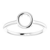 14K White Initial O Ring