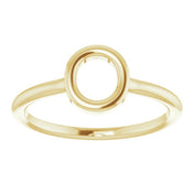 14K Yellow Initial O Ring