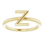 14K Yellow Initial Z Ring