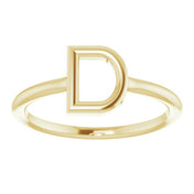 14K Yellow Initial D Ring