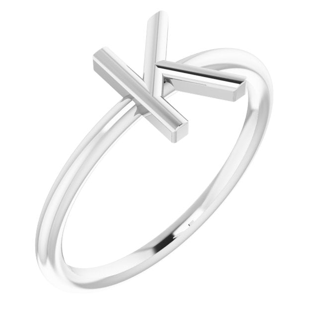 Platinum Initial K Ring 51895:164:P – Motek Jewelry