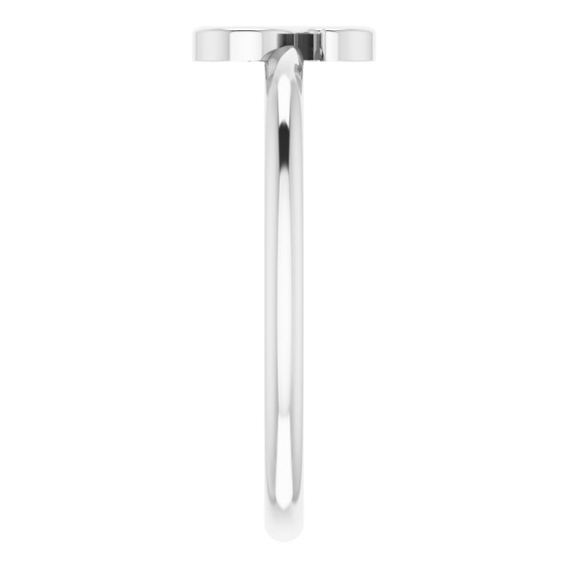 14K White Initial S Ring
