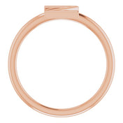 14K Rose Initial Z Ring