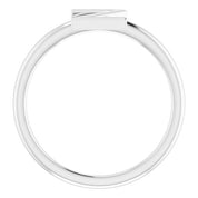 14K White Initial Z Ring
