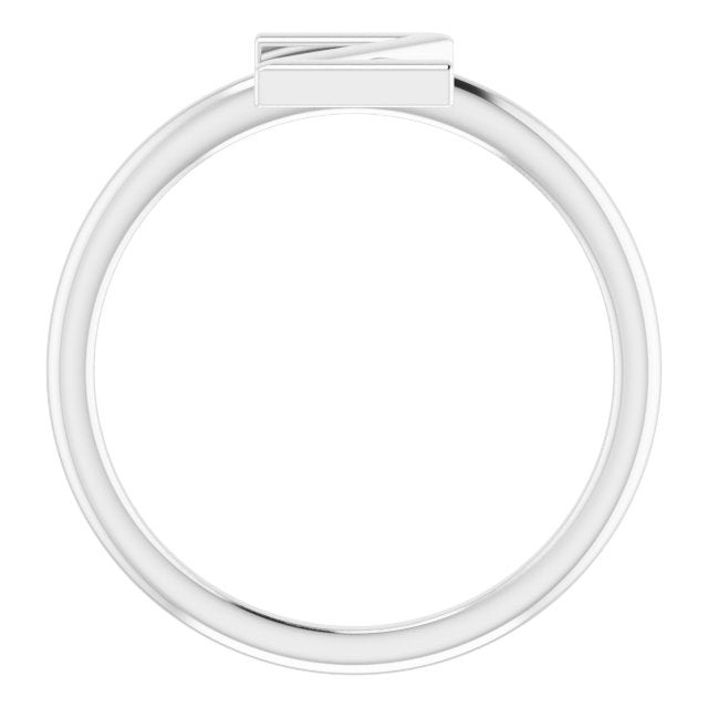 14K White Initial Z Ring
