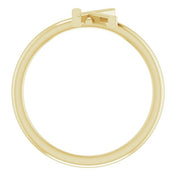 14K Yellow Initial K Ring