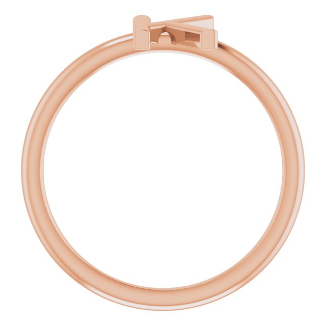 14K Rose Initial K Ring