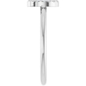 14K White .08 CTW Natural Diamond Initial Q Ring